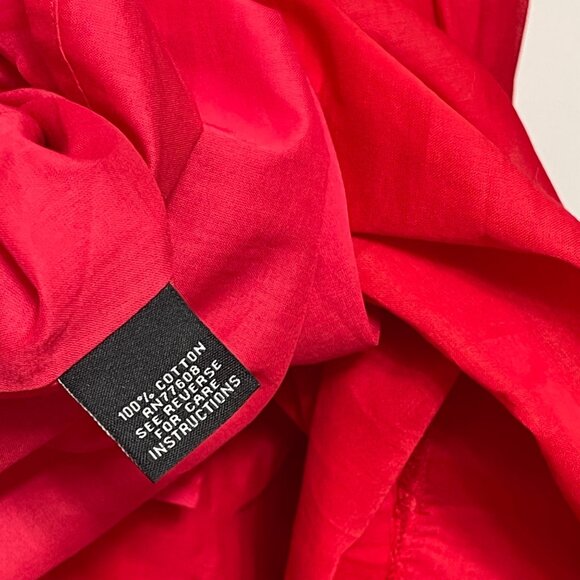 J. Peterman Red Sleeveless Scoop Neck Cotton Fit & Flare Midi Dress Size 14 - Picture 5 of 9